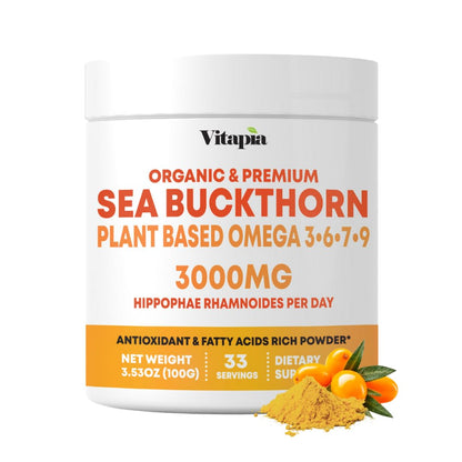 Omega 7 Sea Buckthorn Berry Oil 1000mg for Hair, Skin, Nails, Heart Health Support - 34% Palmitoleic Acid & Natural Omega 3 6 9 Fatty Acids Supplement - 120 Capsules, Non-GMO, Gluten-Free - PrimeBioHealth - canada supplements