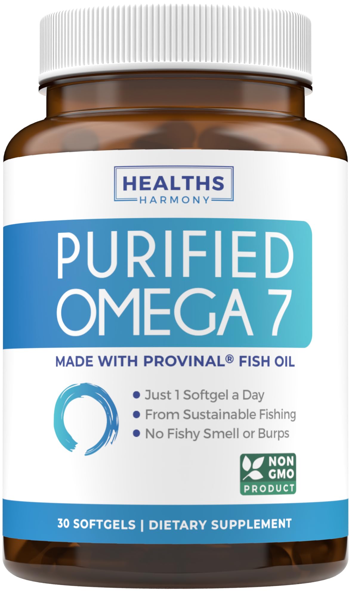 Omega 7 Supplement for Women and Men - High Potency & Purity Palmitoleic Acid Fatty Acid Fish Oil Supplement from Patented Provinal with Lowest Palmitic Acid - Sustainably Sourced (1 Month Supply) - PrimeBioHealth - canada supplements