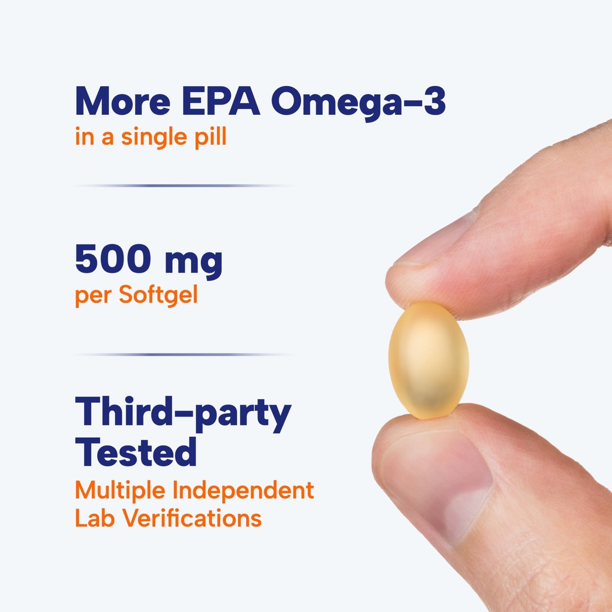 OmegaVia EPA 500, Purified Omega-3 Fish Oil Supplement, 500 mg EPA in Triglyceride Form, Burpless Fish Oil, Non-GMO, Gluten-Free, IFOS 5-Star, 120 Softgels - PrimeBioHealth - canada supplements