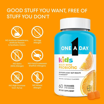 One A Day Kids Multivitamin with Probiotic, Multivitamin Gummies, Kids Probiotic for Digestive Health, Gummy Vitamins - PrimeBioHealth - canada supplements