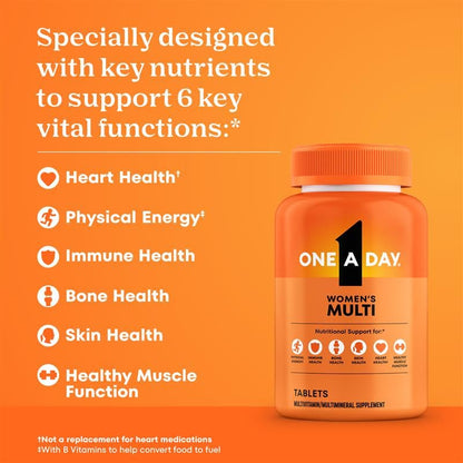 One A Day Multivitamin for Women- Daily Vitamins for Woman with Biotin, Calcium, Folic Acid, Iron & Zinc, Complete Women’s Vitamins - PrimeBioHealth - canada supplements