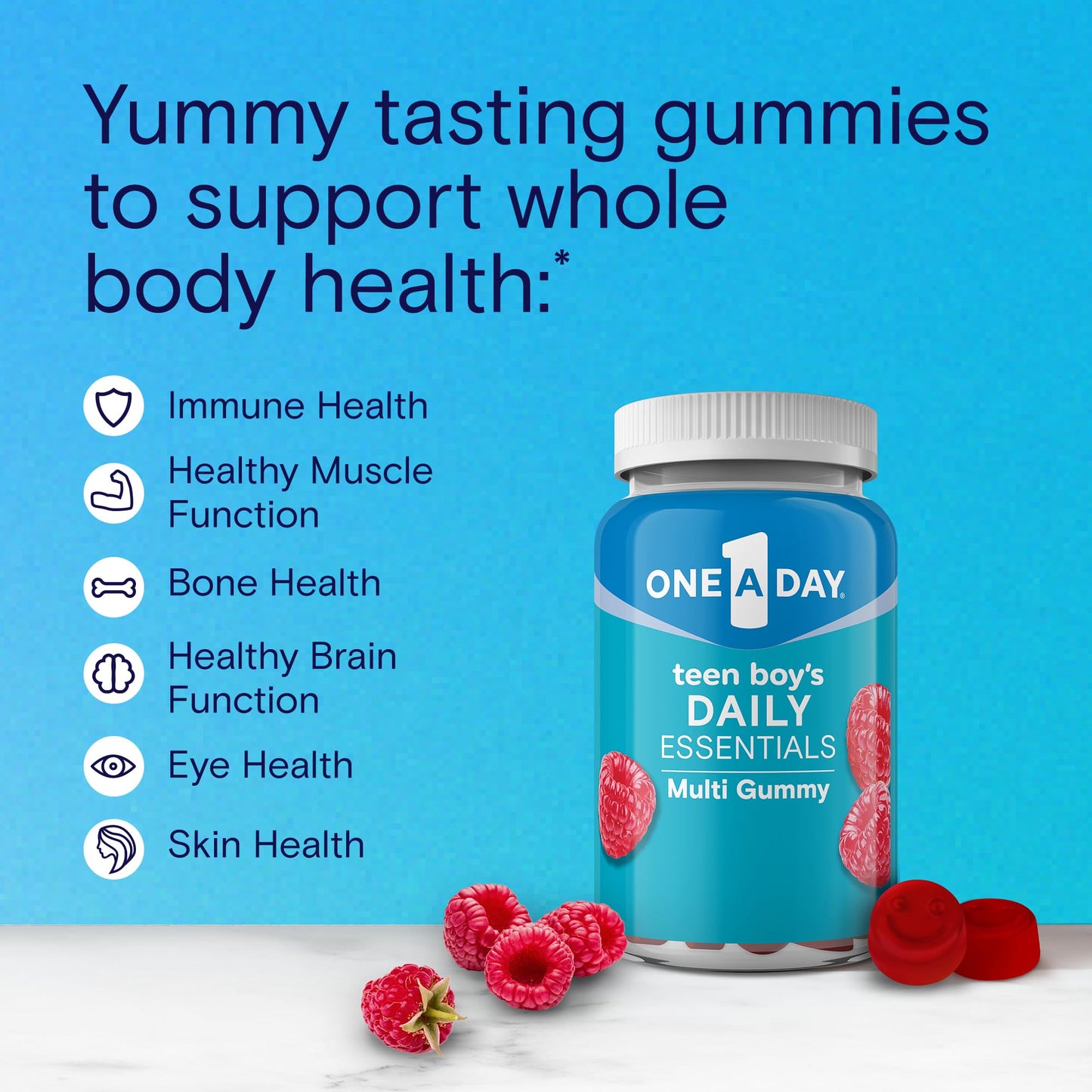 One A Day Teen Boy’s Daily Essentials Multivitamin Gummies, Teen Boy Vitamins with Vitamin C, Vitamin D, Bone Health, Immune Health - PrimeBioHealth - canada supplements
