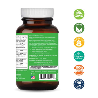 One n Only Whole Food Multivitamin by Pure Essence - Super Energetic Once a Day with Superfoods, Minerals, Enzymes, Vitamin D, D3, B12, Biotin - 90 Tablets - PrimeBioHealth - canada supplements