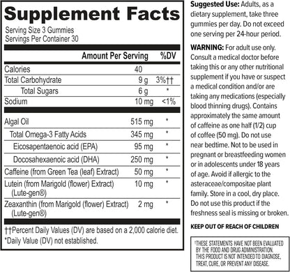 ONNIT Alpha Brain Neuro Focus Gummies, IGEN Non-GMO Tested Vegan Gummies with Omega-3s Lutein Zeaxanthin and Caffeine, Brain Eye and Focus Supplement - PrimeBioHealth - canada supplements