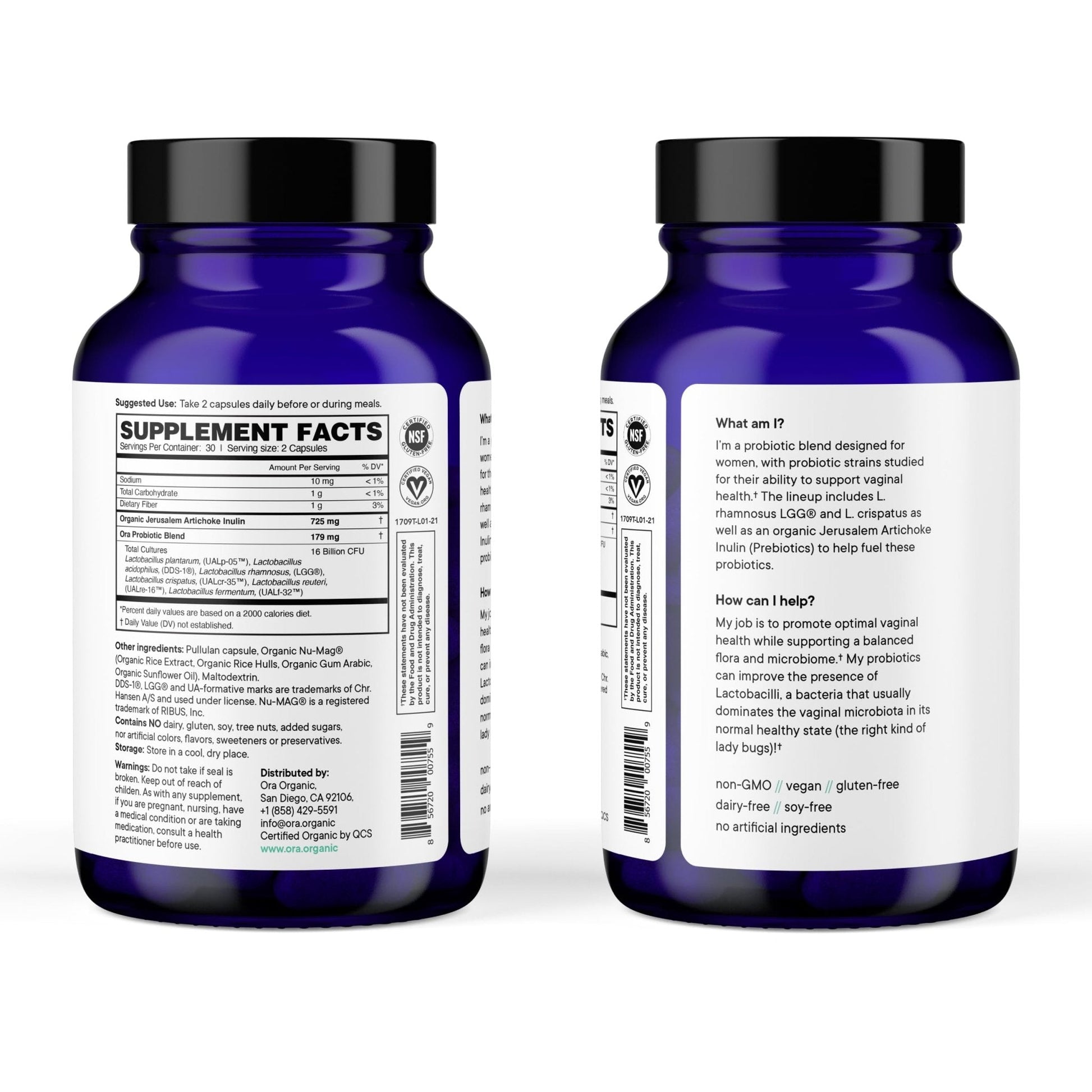 Ora Organic Probiotic for Women with L. crispatus, 6 Clinically Studied Lactobacillus Strains for Vaginal, pH & Urinary Tract Health, - PrimeBioHealth - canada supplements