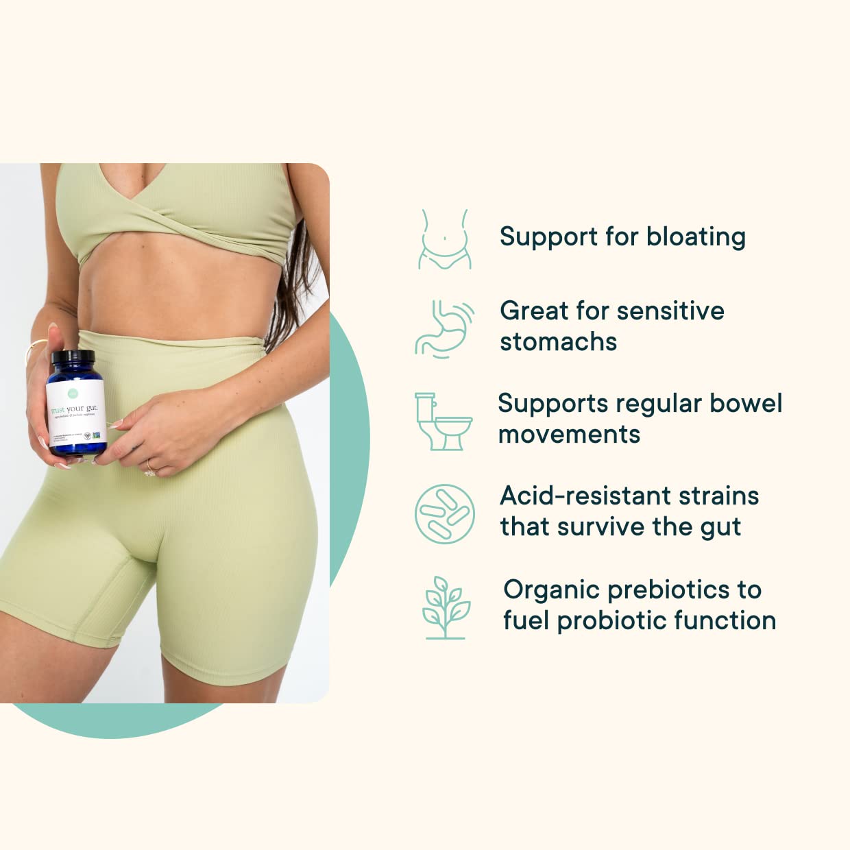 Ora Organic Probiotics with Prebiotics for Digestive Health 16 Billion CFU - Trust Your Gut - Strains - Acidophilus Lactobacillus Breve Bifidum Lactis - PrimeBioHealth - canada supplements