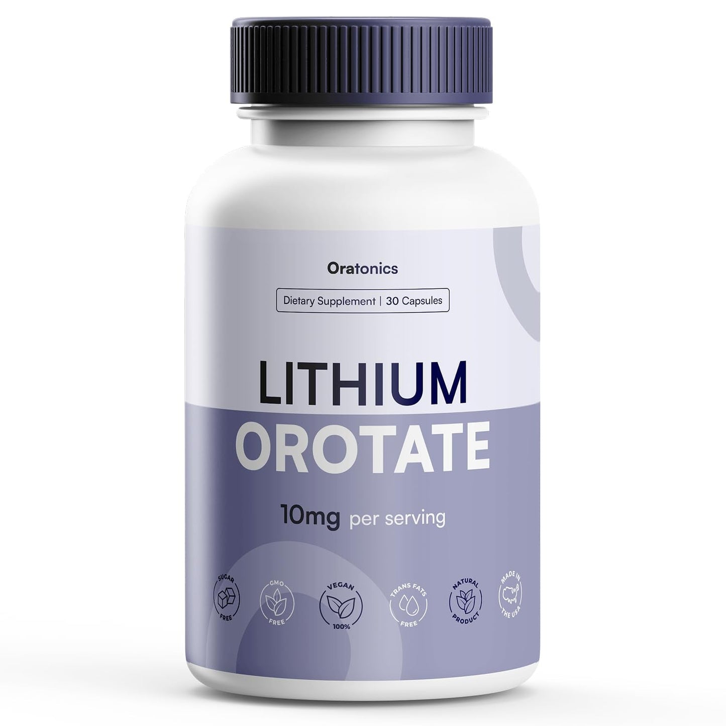 Oratonics Lithium Orotate 10mg – Trace Mineral Lithium Supplement for Daily Balance & Cognitive Clarity – Low-Dose, Highly Absorbable Formula – Vegan - PrimeBioHealth - canada supplements
