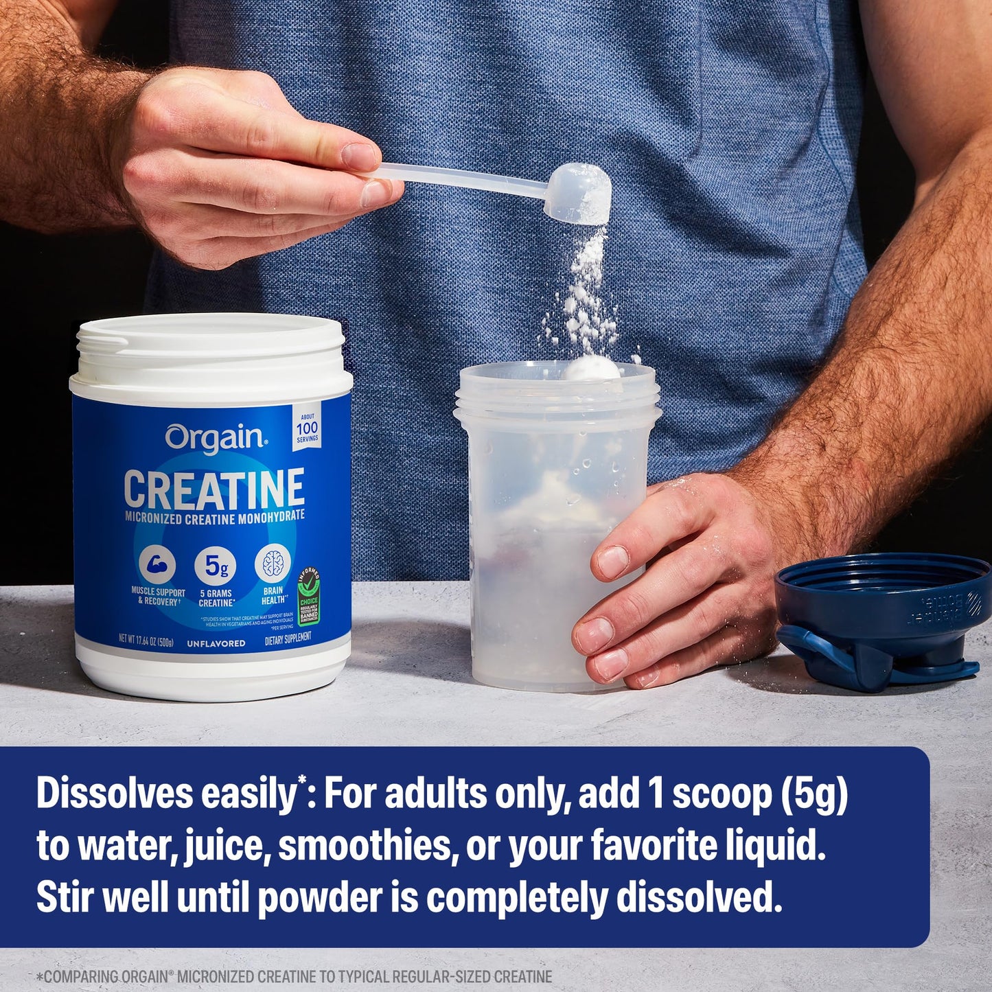 Orgain Creatine Monohydrate Micronized Powder, 100 Servings, Unflavored, Supports Muscle Growth, Post Workout Recovery and Brain Health, No Artificial Additives - PrimeBioHealth - canada supplements