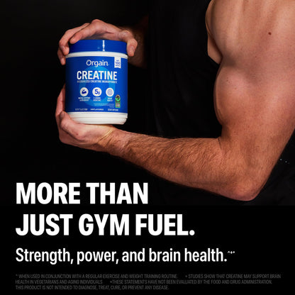 Orgain Creatine Monohydrate Micronized Powder, 100 Servings, Unflavored, Supports Muscle Growth, Post Workout Recovery and Brain Health, No Artificial Additives - PrimeBioHealth - canada supplements
