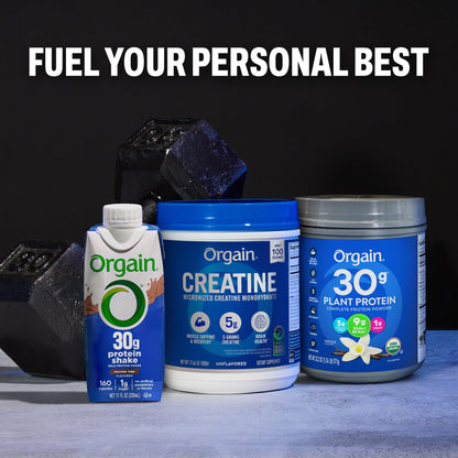 Orgain Creatine Monohydrate Micronized Powder, 100 Servings, Unflavored, Supports Muscle Growth, Post Workout Recovery and Brain Health, No Artificial Additives - PrimeBioHealth - canada supplements