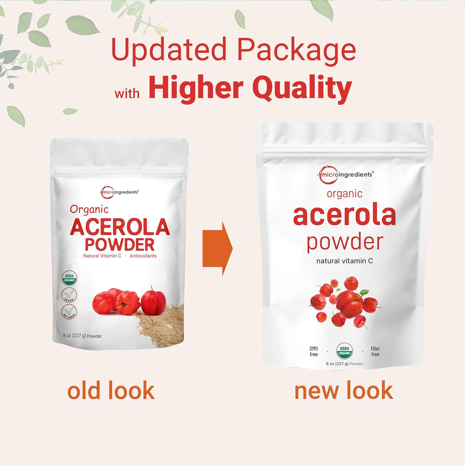Organic Acerola Powder, 8oz | Natural Organic Vitamin C Superfood | No Sugar & Additives | Great Flavor for Drinks, Smoothie, & Beverages | Non-GMO & Vegan Friendly, Brazil Origin - PrimeBioHealth - canada supplements