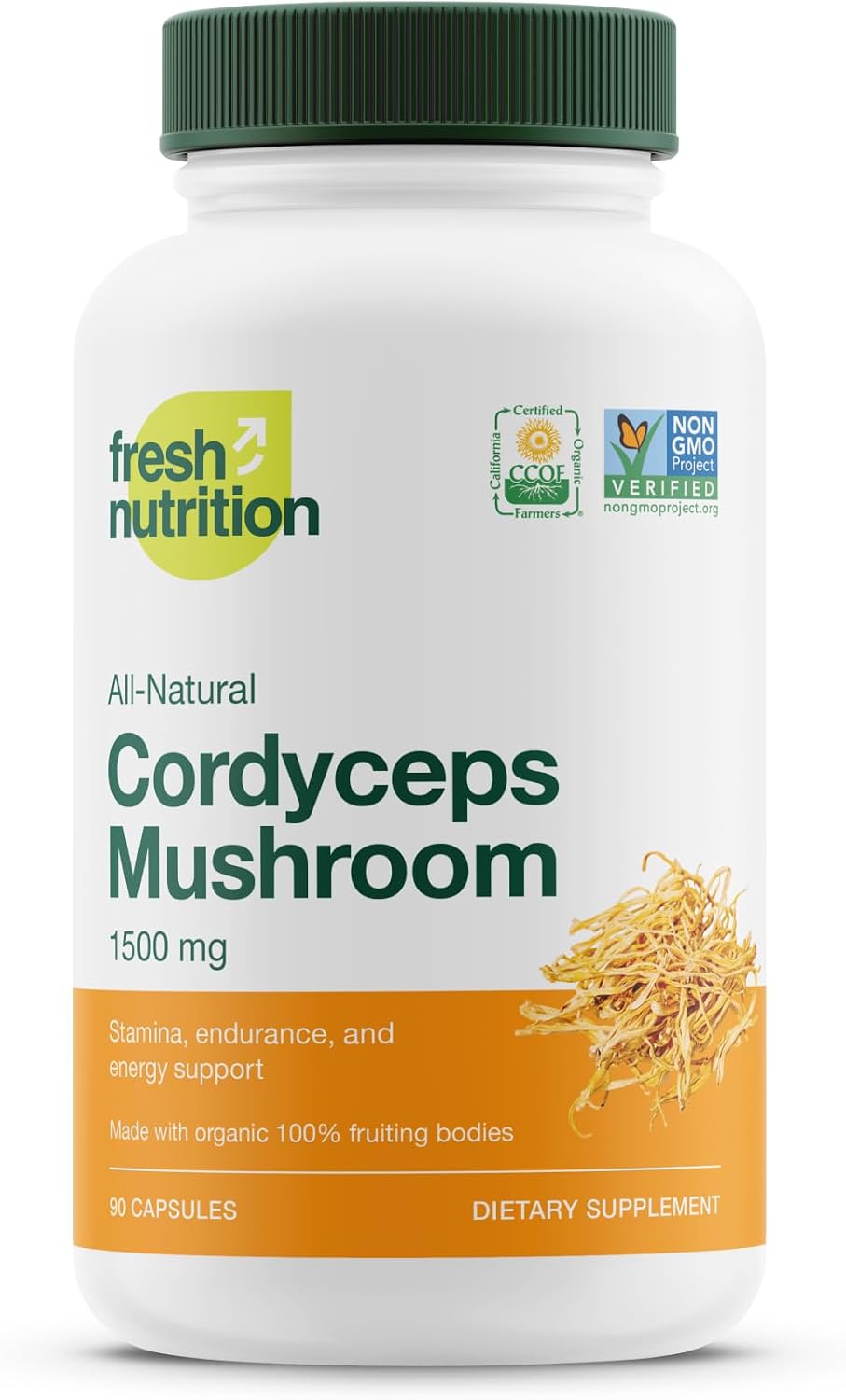 Organic Cordyceps Capsules (Cordyceps Sinensis Mushroom Extract)- 1500mg Per Serving - Energy & Stamina Support - Rich in Alpha Glucan - Vegan, Non GMO, Gluten-Free - 90 Capsules - PrimeBioHealth - canada supplements