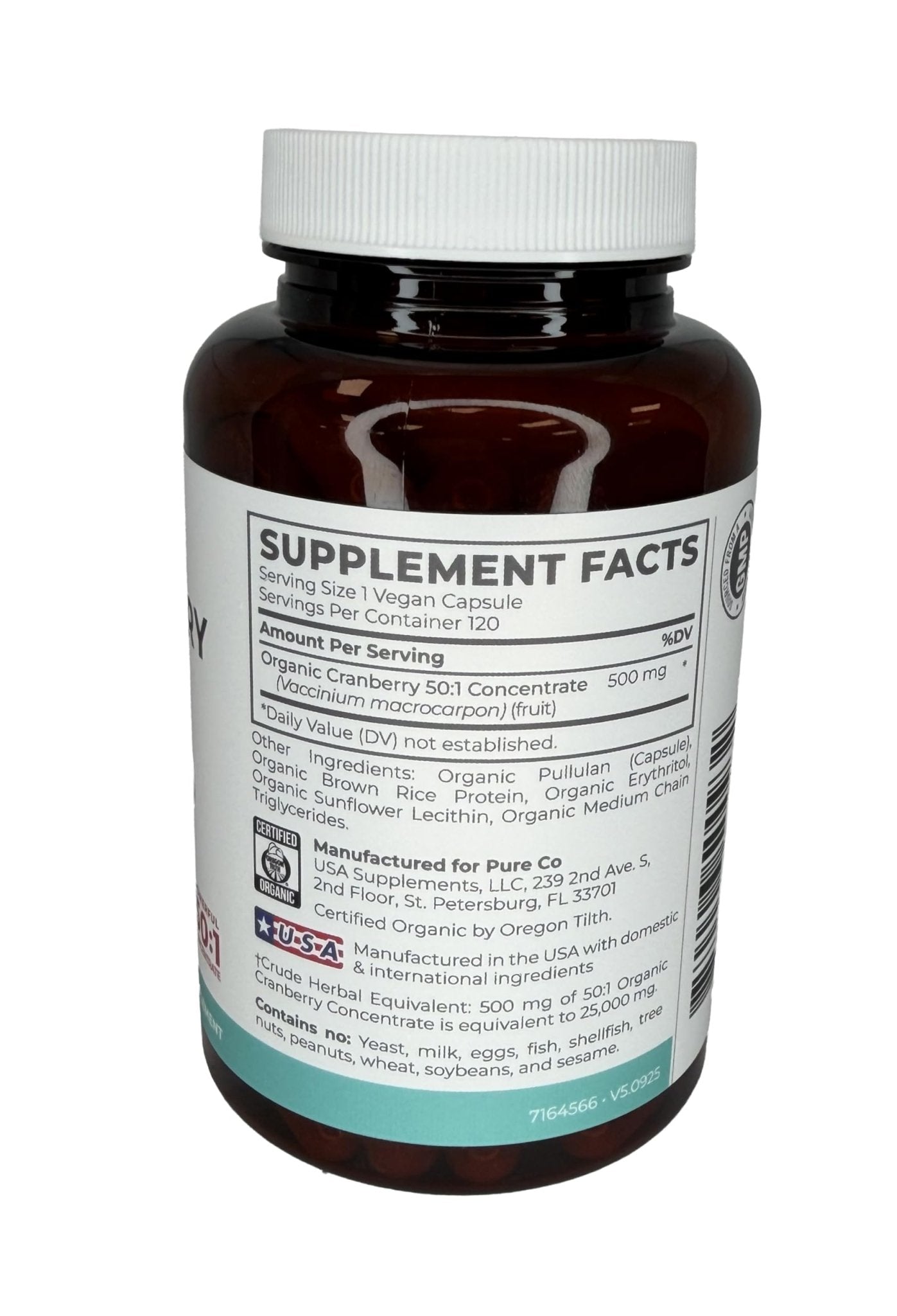 Organic Cranberry Pills - Vegan Supplement for Urinary Tract Health & Kidney Cleanse - Cranberry Pills for Women 500mg 50:1 Cranberry Concentrate Per Serving - Urinary Tract Support - 60 Capsules - PrimeBioHealth - canada supplements