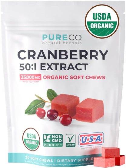 Organic Cranberry Pills - Vegan Supplement for Urinary Tract Health & Kidney Cleanse - Cranberry Pills for Women 500mg 50:1 Cranberry Concentrate Per Serving - Urinary Tract Support - 60 Capsules - PrimeBioHealth - canada supplements