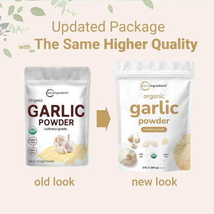 Organic Garlic Powder, 3 lb | Premium Raw Allium Sativum Bulb | Pungent & Savory Flavor | Great for Meats, Vegetables & Spice Mixes | Additive Free, Non-GMO, Bulk Supply - PrimeBioHealth - canada supplements