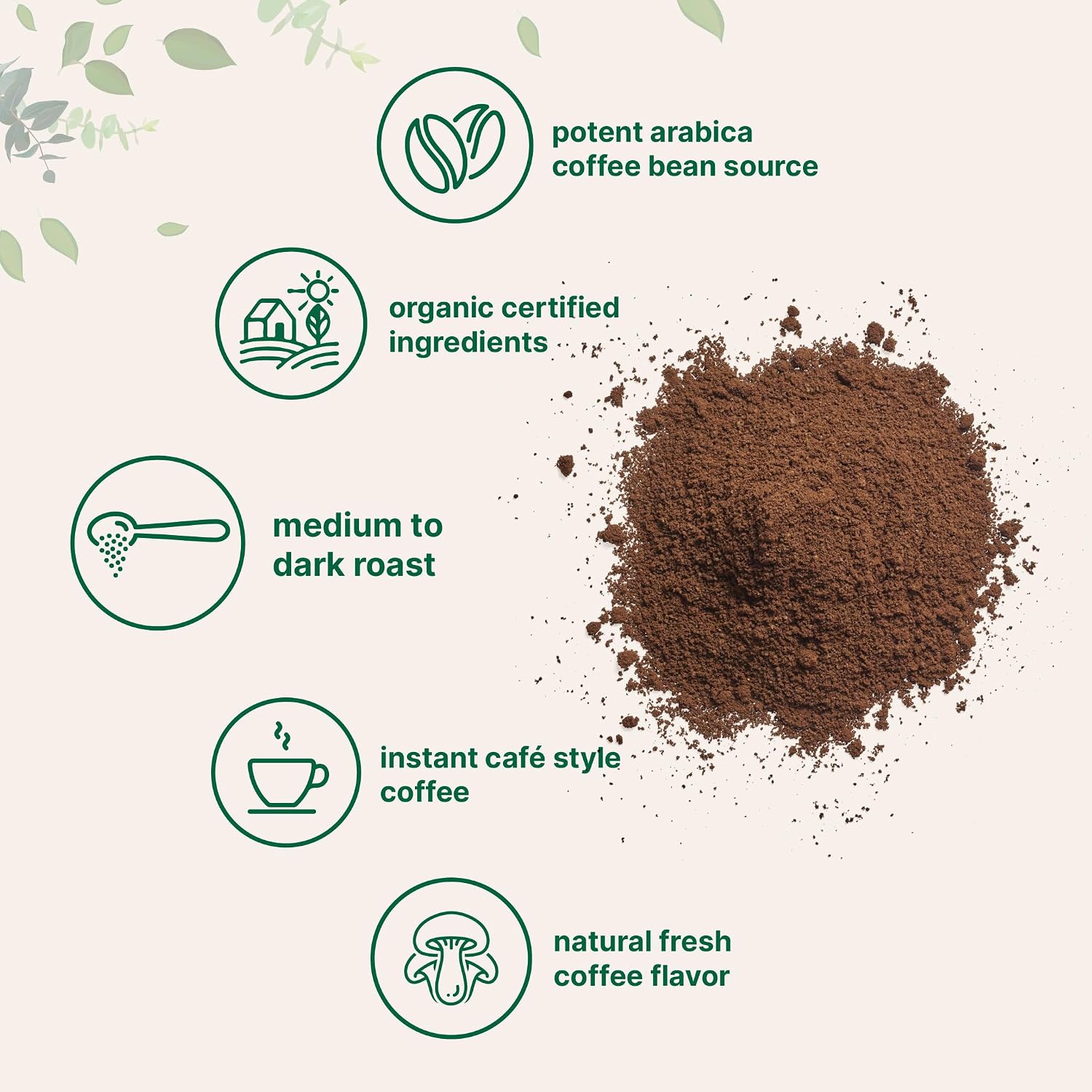 Organic Instant Coffee, 1lb Powder | Premium Arabica Coffee Beans Source | Medium to Dark Roast | Natural Fresh Flavor | Smooth & Rich | Non-GMO, Gluten Free - PrimeBioHealth - canada supplements