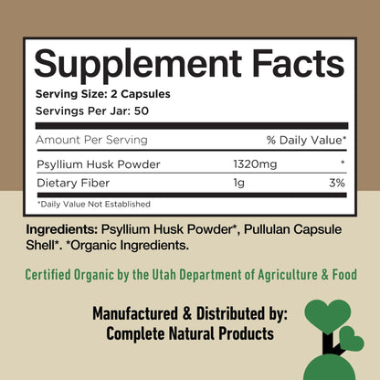 Organic Psyllium Husk Capsules 660mg - Fiber Caps Supplement, Psyllium Capsules for Digestive Regularity, Colon Cleanse Support, Unflavored Whole - PrimeBioHealth - canada supplements