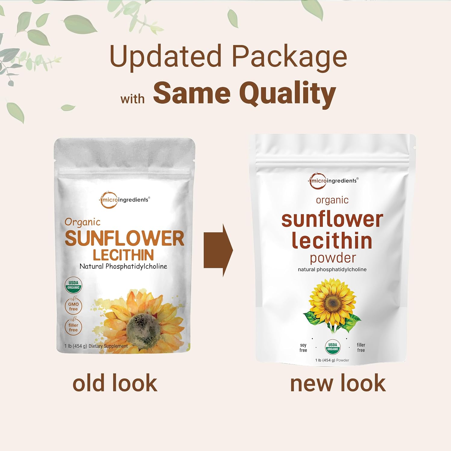Organic Sunflower Lecithin Powder, 1 Pound, Sustainable Farmed, Cold Pressed, Rich in Phosphatidyl Choline and Protein, Making Liposomal Vitamin C, Lactation Supplement, Non-GMO - PrimeBioHealth - canada supplements