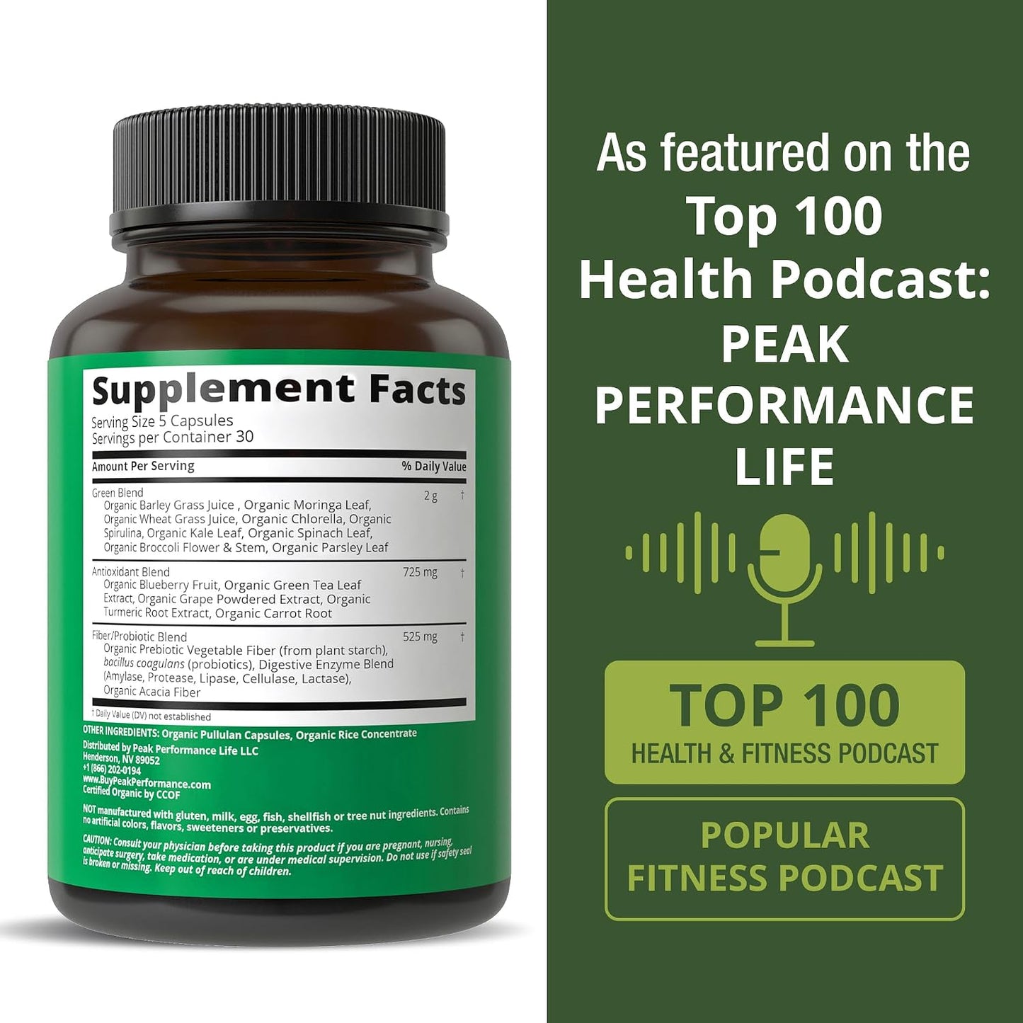 Organic Super Greens 150 Capsules - Green Juice Superfood Supplement with 25 All Natural Organic Ingredients. Max Energy and Detox Super Food Pills with Spirulina, Spinach, Kale, Turmeric, Probiotics - PrimeBioHealth - canada supplements