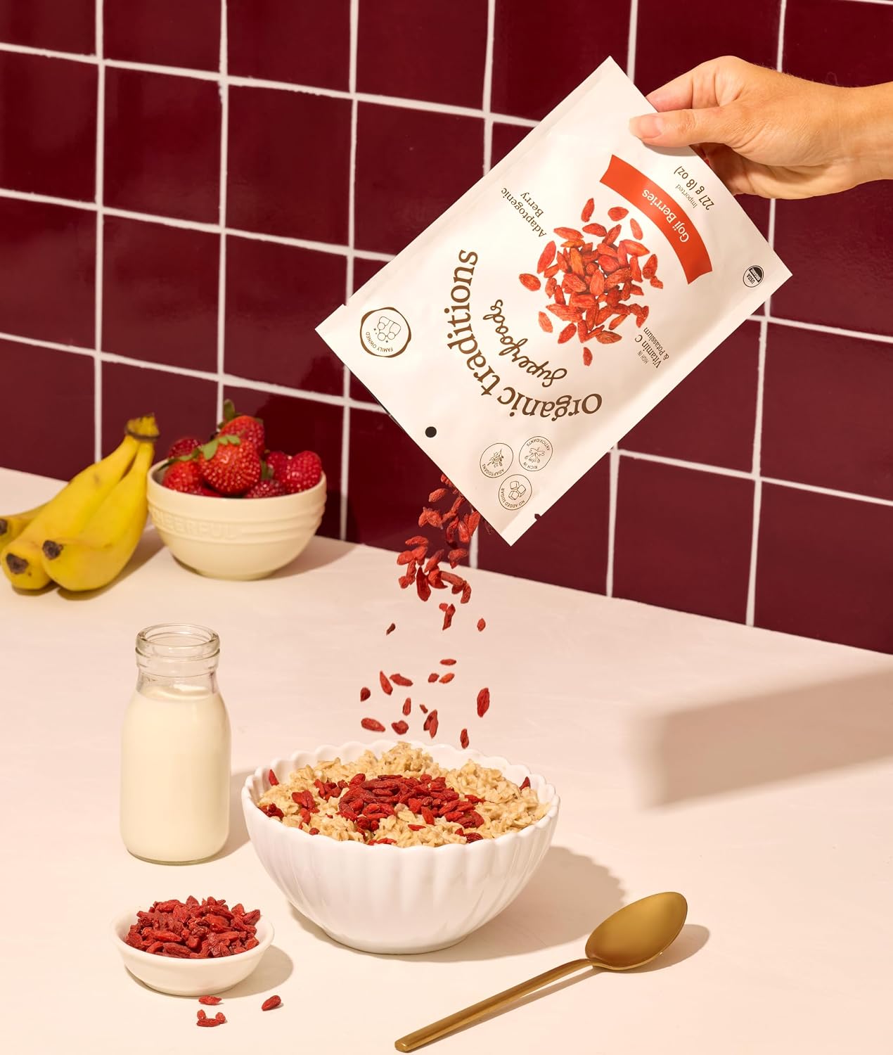 Organic Traditions Goji Berries, Organic Dried Whole Superfruit, Naturally Sweet Berry Flavor With Vitamins, Minerals And Antioxidants, Superfood and Snack For Tea,And Everyday Recipes, 227g / 8oz - PrimeBioHealth - canada supplements