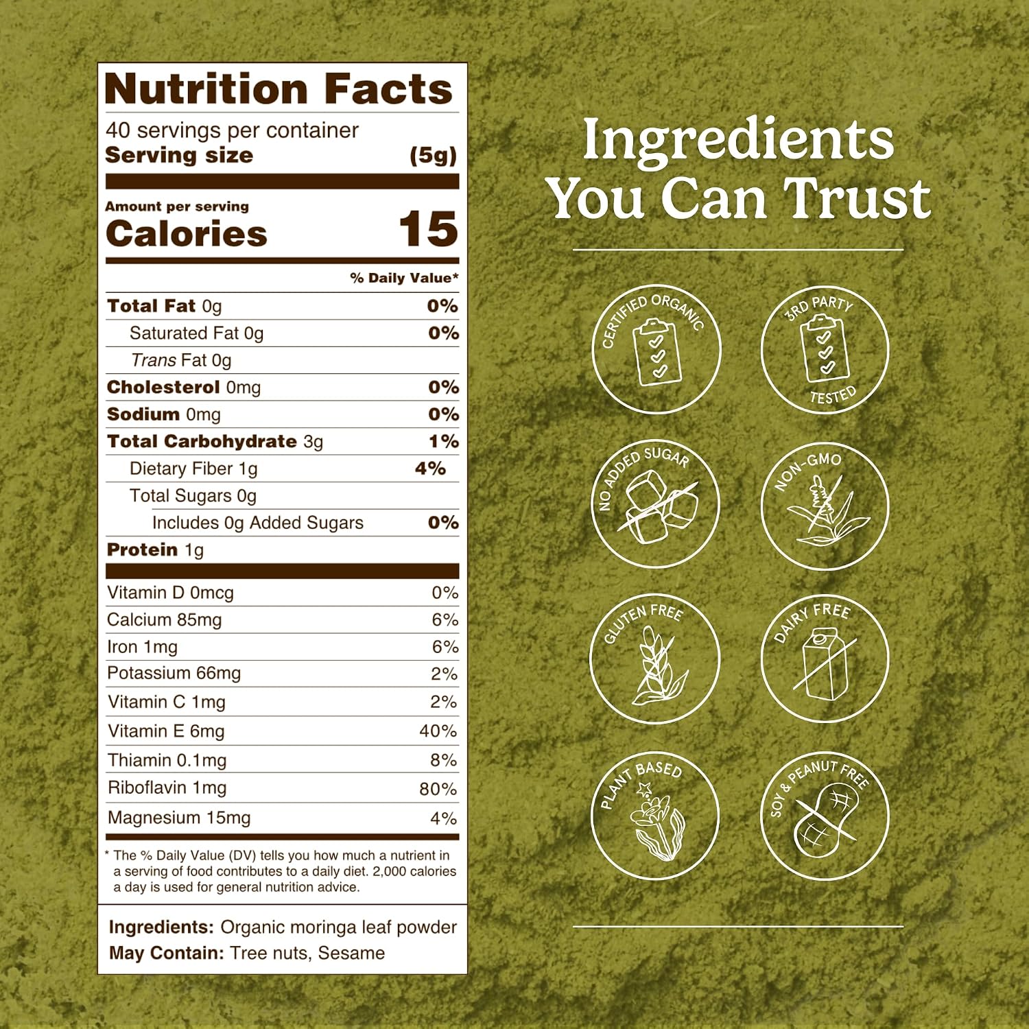 Organic Traditions Moringa Powder Organic, Green Superfood for Smoothies with Moringa Leaves, Rich in Natural Vitamins and Minerals, Traditionally Used for Daily Well Being, Vegan Non-GMO, 200g / 7oz - PrimeBioHealth - canada supplements