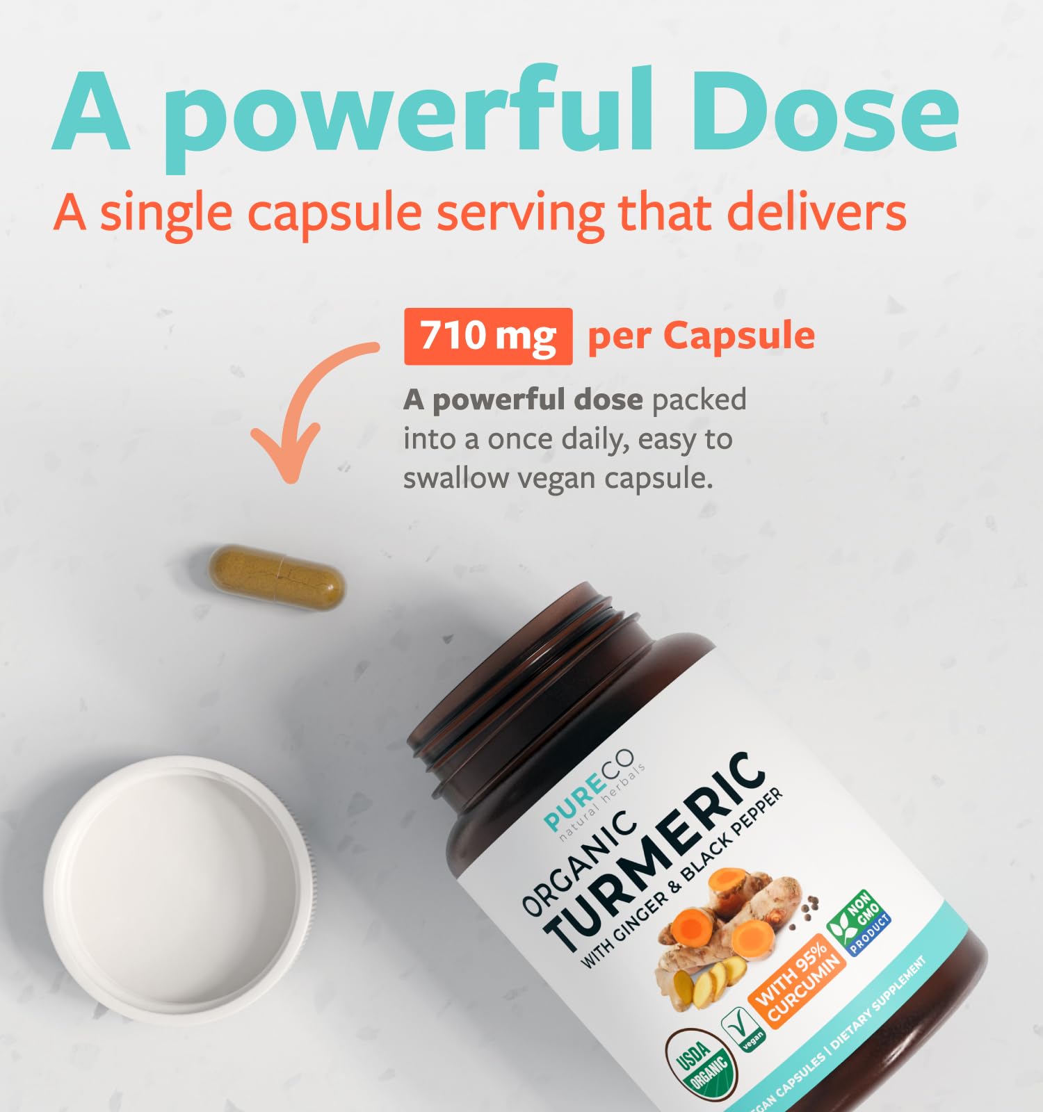 Organic Turmeric Ginger Black Pepper Supplement - High Potency Organic Turmeric Curcumin Capsules with Ginger & Black Pepper for Enhanced Benefits and Absorption - Vegan & Non-GMO (2 Month Supply) - PrimeBioHealth - canada supplements
