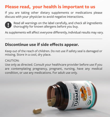 Organic Turmeric Ginger Black Pepper Supplement - High Potency Organic Turmeric Curcumin Capsules with Ginger & Black Pepper for Enhanced Benefits and Absorption - Vegan & Non-GMO (2 Month Supply) - PrimeBioHealth - canada supplements