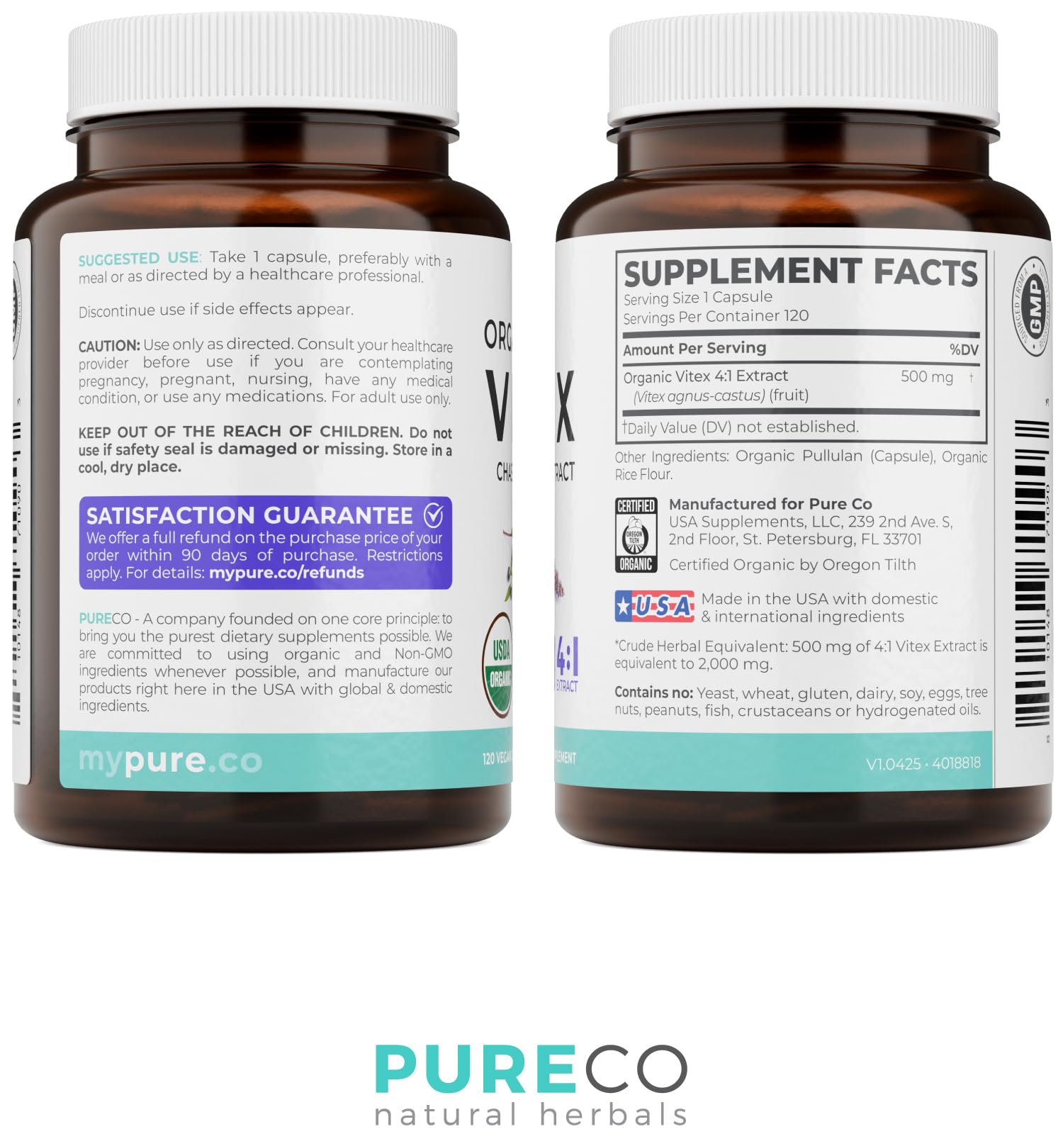Organic Vitex Chasteberry Supplement for Women - High Strength Chaste Tree Berry Extract Supports Hormone Balance for Women from PMS to Menopause - Filler Free Vegan & Non-GMO (2 Month Supply) - PrimeBioHealth - canada supplements