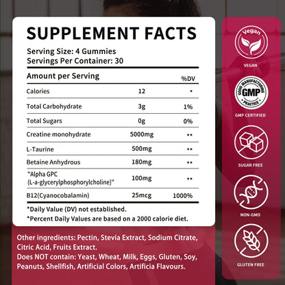 OUYIYUA Creatine Monohydrate Gummies 5000mg for Men & Women - Sugar Free Pre-Workout Supplement, Chewables for Muscle Strength, Muscle Builder - PrimeBioHealth - canada supplements