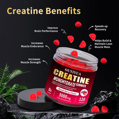 OUYIYUA Creatine Monohydrate Gummies 5000mg for Men & Women - Sugar Free Pre-Workout Supplement, Chewables for Muscle Strength, Muscle Builder - PrimeBioHealth - canada supplements