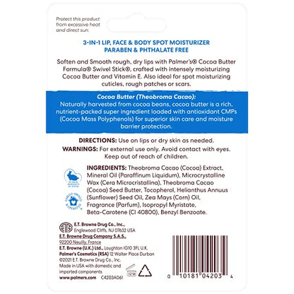 Palmer's Cocoa Butter Formula Moisturizing Swivel Stick with Vitamin E, Lip Balm for Valentine's Day, Face & Body Moisturizer Stick - PrimeBioHealth - canada supplements