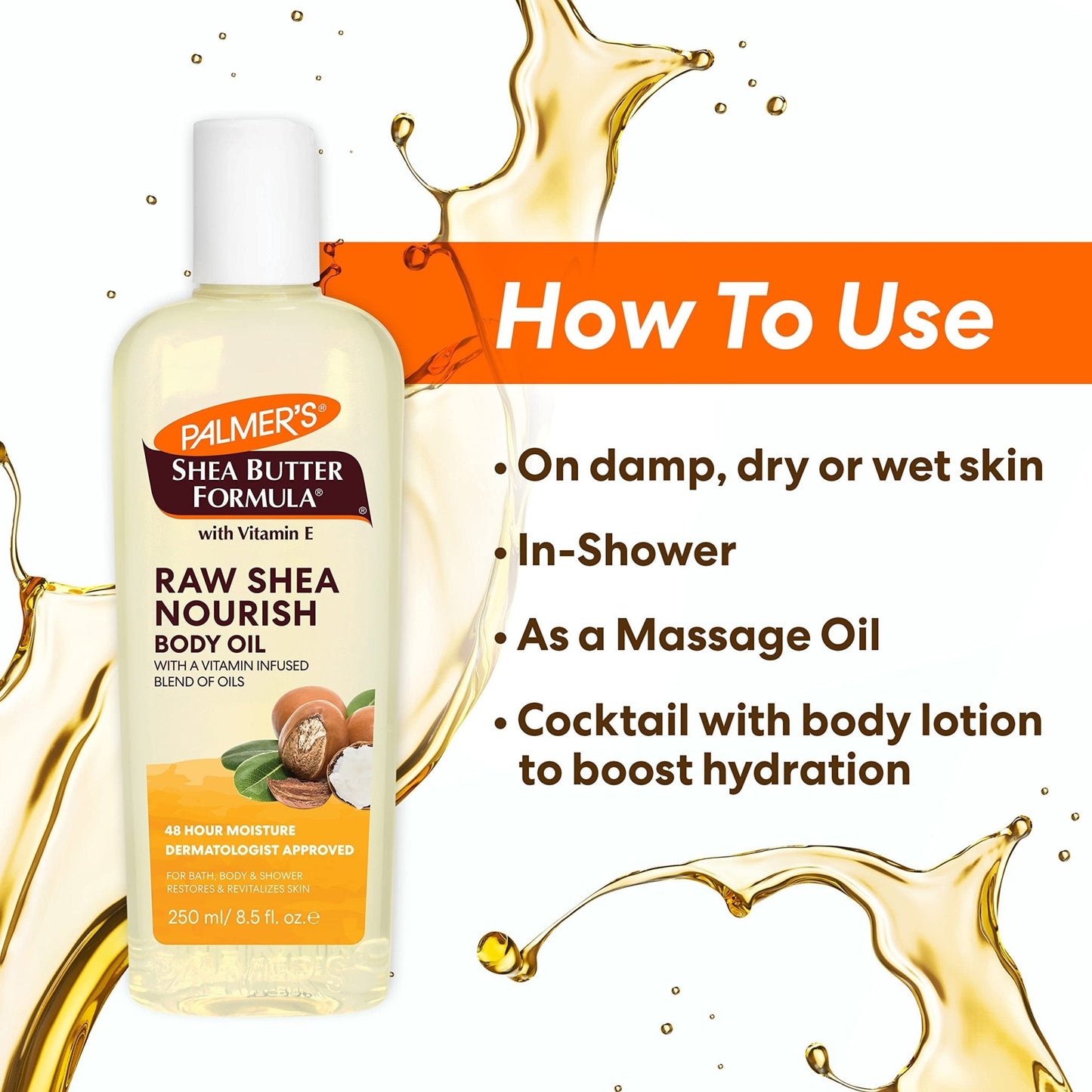 Palmer's Shea Formula Raw Shea Body Oil with Vitamin E, Deep Body Moisturizer to Soothe - PrimeBioHealth - canada supplements