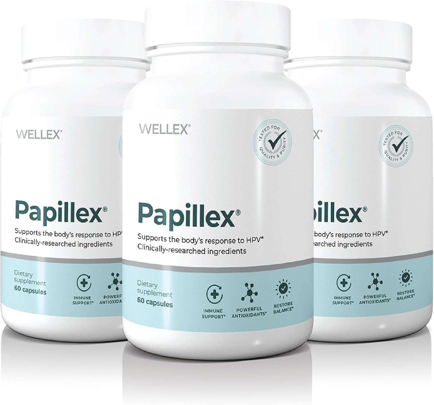 Papillex Dietary Supplement Tablets All Natural Immune Support - Immunity Defense - Best Immune System Booster - Organic 60 Capsules Bottle (3 Pack) - PrimeBioHealth - canada supplements