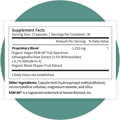 Pattern Wellness Ashwagandha Complex Supplement – 360 Vegan Capsules | For Men & Women – Organic KSM-66® & Black Pepper Extract – Supports Stress Response & Energy Balance – Non-GMO - PrimeBioHealth - canada supplements