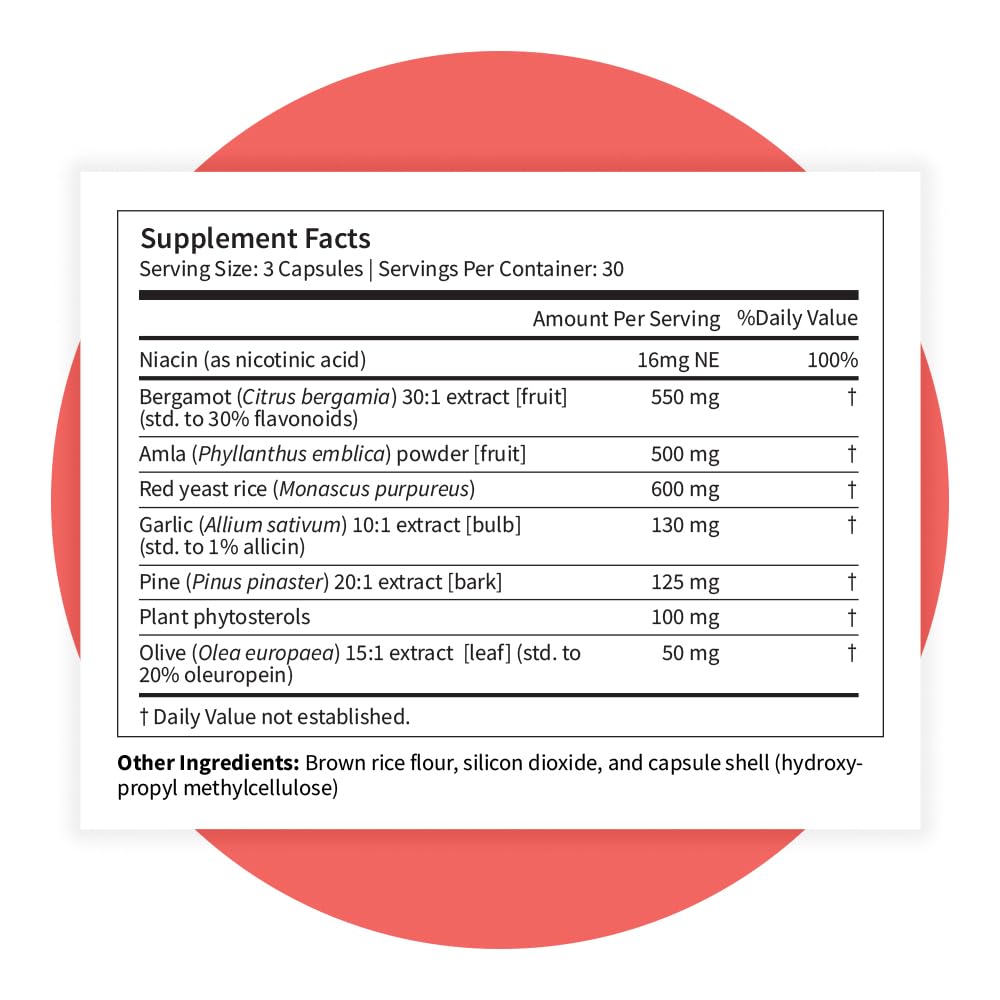 Pattern Wellness Cholesterol Complex Supplement – 90 Vegan Capsules | Red Yeast Rice Formula, 8 Carefully Selected Ingredients, GMP Manufactured, Non-GMO Formula, Gluten, Dairy & Soy Free - PrimeBioHealth - canada supplements