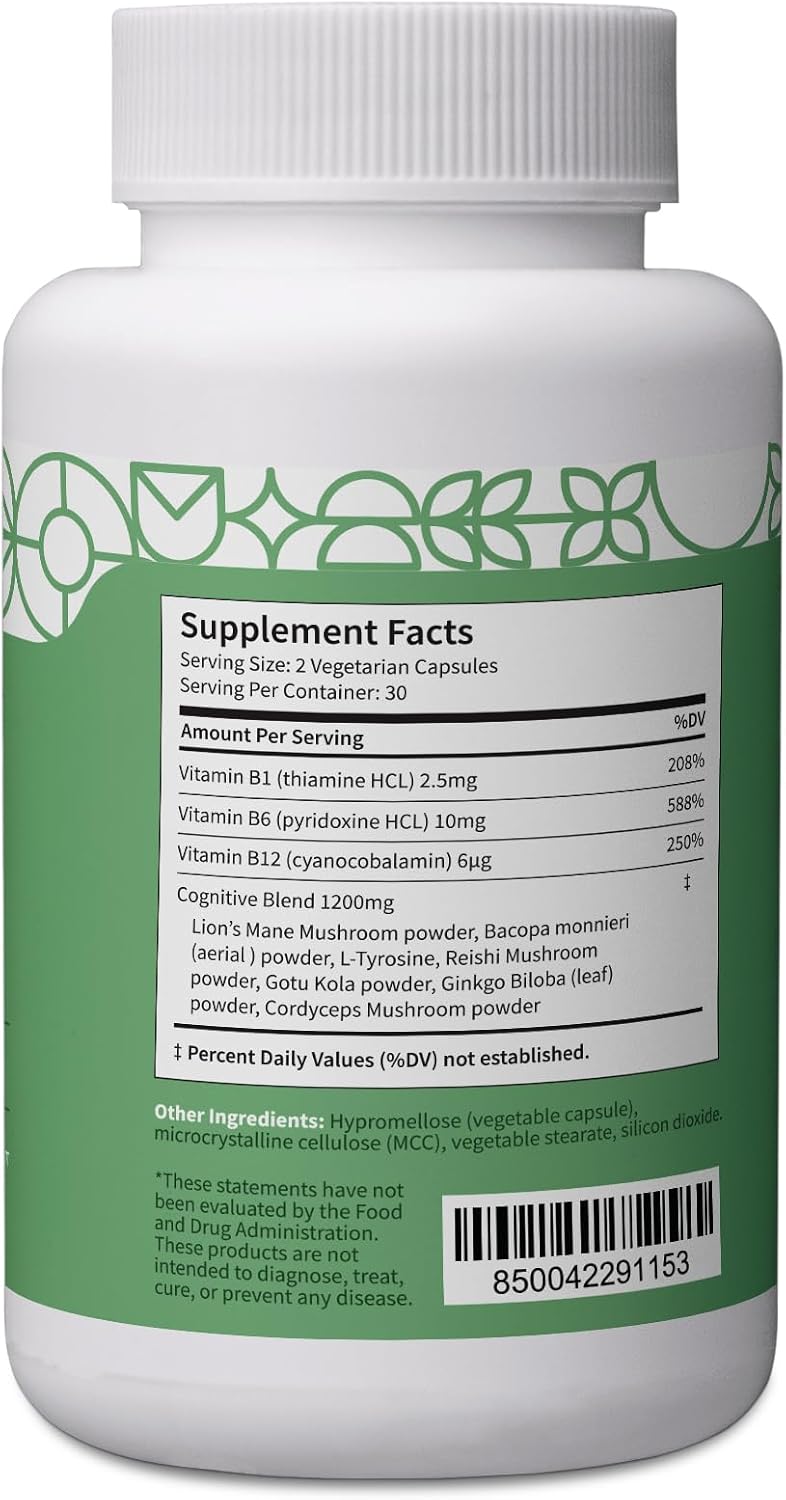 Pattern Wellness Cognitive Health Bundle - Cognitive Complex, Turmeric Curcumin, & Ashwagandha - Brain Function Support - 3 Pack, All-Natural, Plant-Based Formulas - PrimeBioHealth - canada supplements