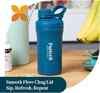 Pattern Wellness Insulated Water Bottle – 20 fl oz, Double-Wall Vacuum Sealed, Keeps Drinks Cold 24 Hrs/Hot 12 Hrs, Leak-Proof, BPA-Free, Sweat-Proof, Durable & Travel-Friendly - PrimeBioHealth - canada supplements
