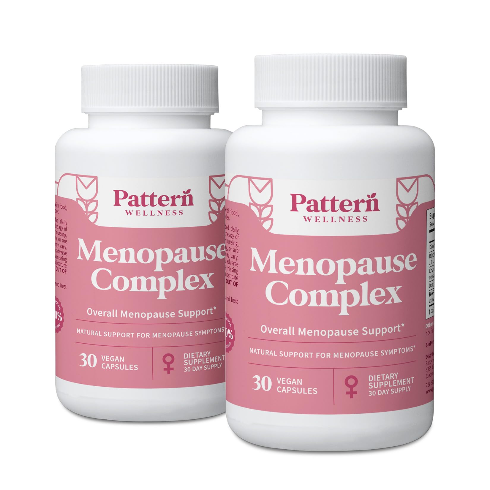 Pattern Wellness Menopause Complex – Herbal Supplement for Women’s Wellness & Hormone Health Support – with Black Cohosh, DIM & Bioperine® – 30 Vegan Capsules, 3rd Party Tested - PrimeBioHealth - canada supplements