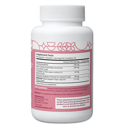 Pattern Wellness Menopause Complex – Herbal Supplement for Women’s Wellness & Hormone Health Support – with Black Cohosh, DIM & Bioperine® – 30 Vegan Capsules, 3rd Party Tested - PrimeBioHealth - canada supplements