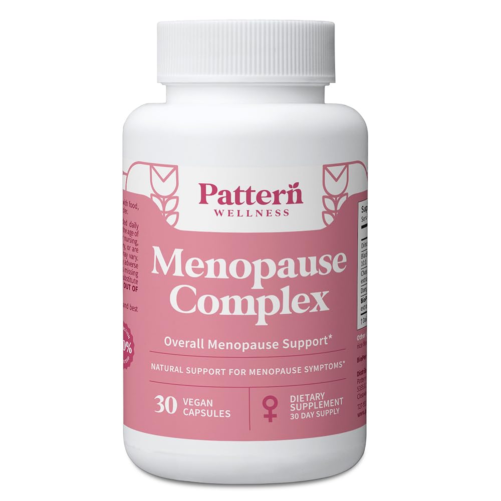Pattern Wellness Menopause Complex – Herbal Supplement for Women’s Wellness & Hormone Health Support – with Black Cohosh, DIM & Bioperine® – 30 Vegan Capsules, 3rd Party Tested - PrimeBioHealth - canada supplements