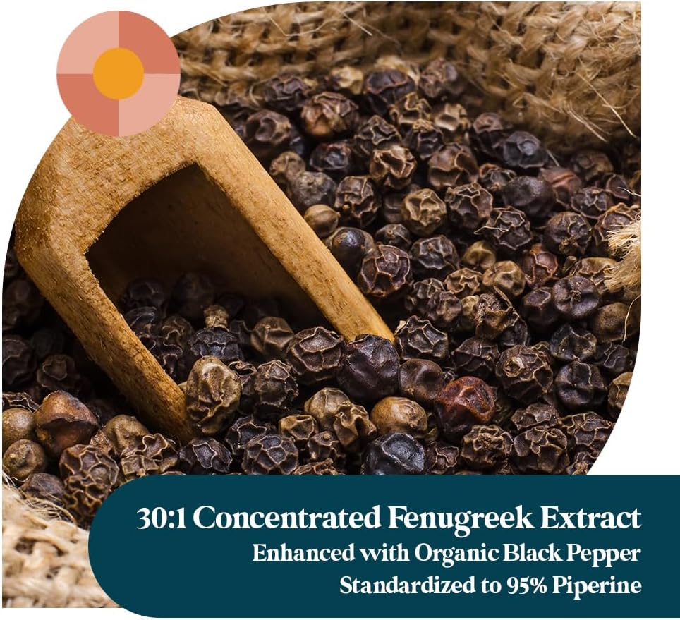 Pattern Wellness Organic Fenugreek Capsules – 30:1 Fenugreek Seed Extract with Black Pepper – Metabolic & Digestive Support Supplement – Vegan, Non-GMO – 30 Capsules - PrimeBioHealth - canada supplements
