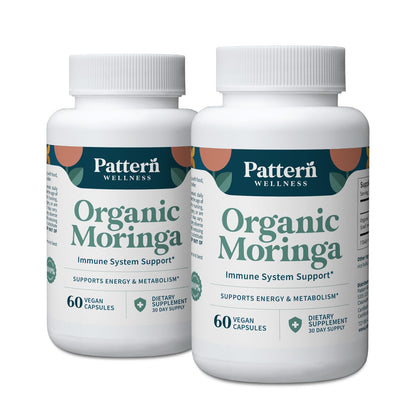 Pattern Wellness Organic Moringa Oleifera Supplement – Antioxidant Support & Cell Function – Whole Leaf Complete Formula – Vegan, Non-GMO– 60 Capsules - PrimeBioHealth - canada supplements