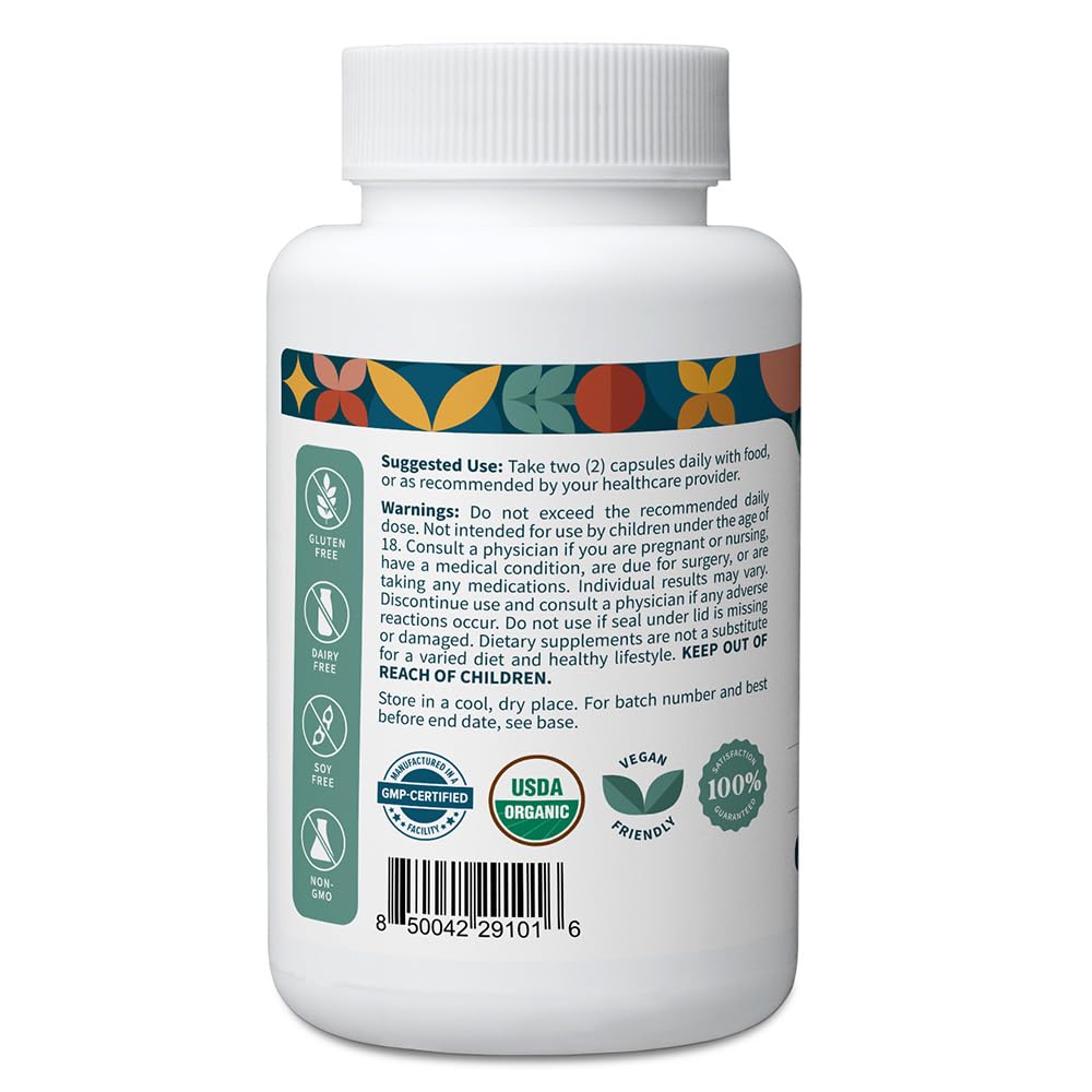 Pattern Wellness Organic Moringa Oleifera Supplement – Antioxidant Support & Cell Function – Whole Leaf Complete Formula – Vegan, Non-GMO– 60 Capsules - PrimeBioHealth - canada supplements