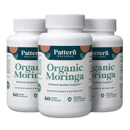 Pattern Wellness Organic Moringa Oleifera Supplement – Antioxidant Support & Cell Function – Whole Leaf Complete Formula – Vegan, Non-GMO– 60 Capsules - PrimeBioHealth - canada supplements
