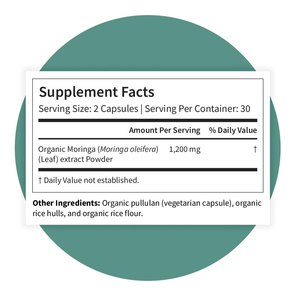 Pattern Wellness Organic Moringa Oleifera Supplement – Antioxidant Support & Cell Function – Whole Leaf Complete Formula – Vegan, Non-GMO– 60 Capsules - PrimeBioHealth - canada supplements