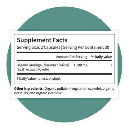 Pattern Wellness Organic Moringa Oleifera Supplement – Antioxidant Support & Cell Function – Whole Leaf Complete Formula – Vegan, Non-GMO– 60 Capsules - PrimeBioHealth - canada supplements