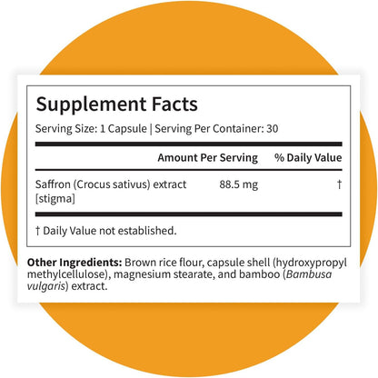 Pattern Wellness Saffron Extract – Mood & Wellness Support – 88.5mg Saffron Supplement – Non-GMO & Gluten-Free – 30 Vegetable Capsule - PrimeBioHealth - canada supplements