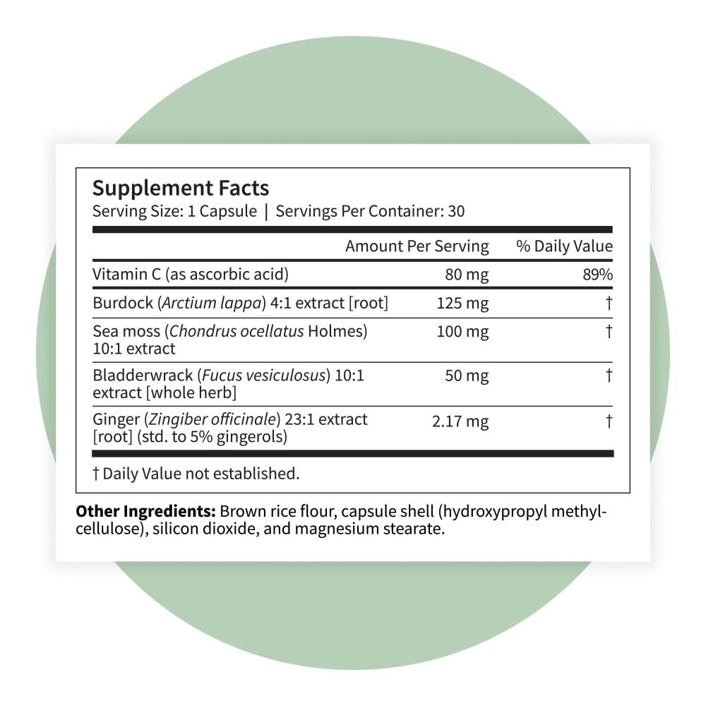 Pattern Wellness Sea Moss Complex – Sea Moss, Burdock Root, Bladderwrack, Vitamin C & Ginger – Supports Immune & Digestive Health – Vegan, Non-GMO – 30 Capsules - PrimeBioHealth - canada supplements