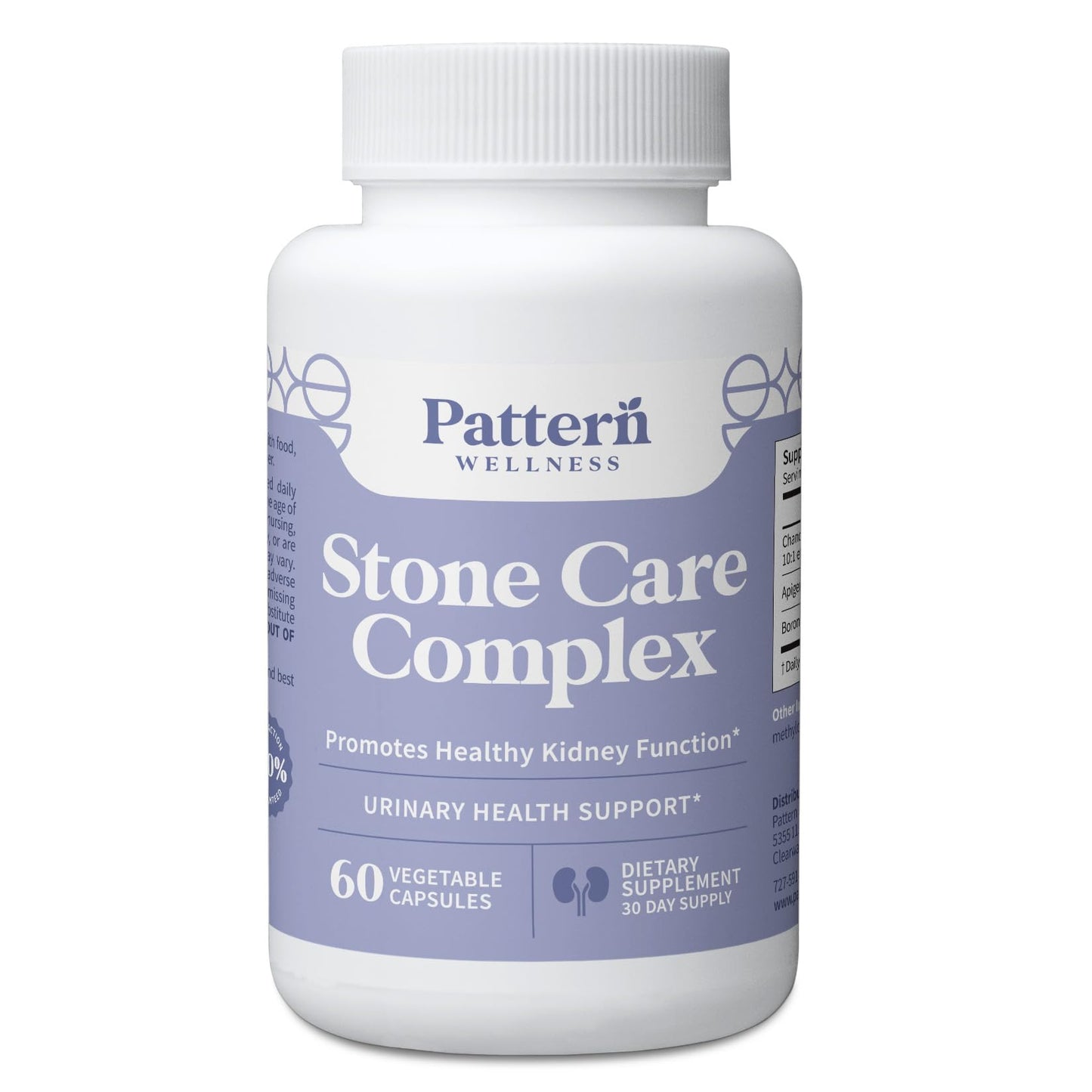 Pattern Wellness Stone Care Complex – Supports Healthy Kidney & Urinary Function – with Chanca Piedra, Chamomile Extract & Boron – 3rd Party Lab Tested – Vegan, Non-GMO - 60 Capsules - PrimeBioHealth - canada supplements