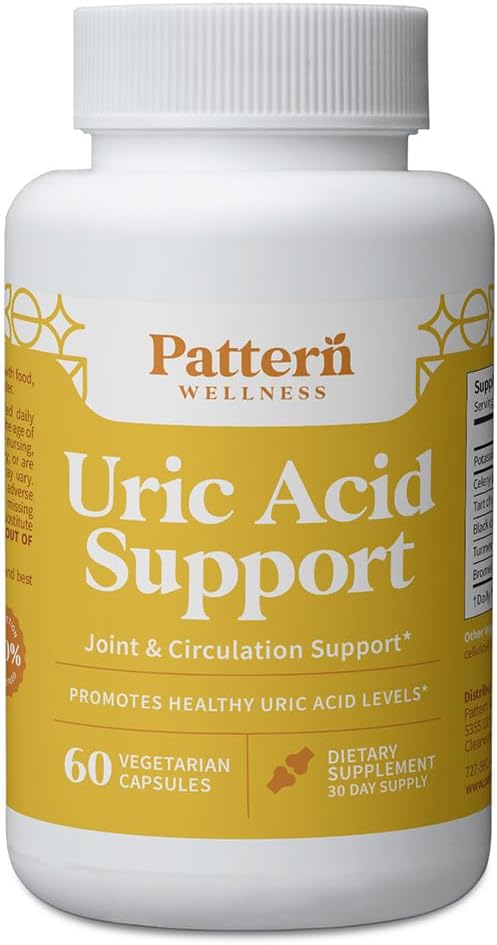 Pattern Wellness Uric Acid Support Supplement – Supports Uric Acid Balance & Joint Wellness – Herbal Formula – 3rd Party Lab Tested – 60 Veggie Capsules - PrimeBioHealth - canada supplements